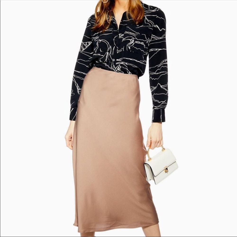 Topshop Slip Skirt- Taupe- Size 4 (S)
